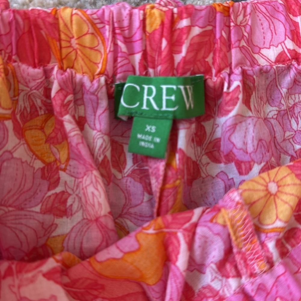 J.Crew Floral Pink and Orange ruffle shorts - Picture 2 of 2